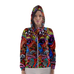 Art Color Dark Detail Monsters Psychedelic Women s Hooded Windbreaker by Ket1n9