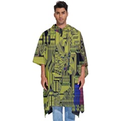 Technology Circuit Board Men s Hooded Rain Ponchos by Ket1n9