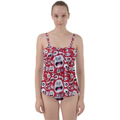 Another Monster Pattern Twist Front Tankini Set by Ket1n9
