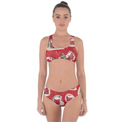 Christmas-new-year-seamless-pattern Criss Cross Bikini Set by Grandong