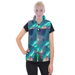 Amazing Aurora Borealis Colors Women s Button Up Vest by Grandong