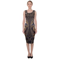 Fractal Spiral Infinite Psychedelic Sleeveless Pencil Dress by Ravend