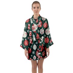 Christmas Decoration Winter Xmas Long Sleeve Satin Kimono