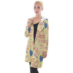 Love Mom Happy Mothers Day I Love Mom Graphic Pattern Hooded Pocket Cardigan by Vaneshop