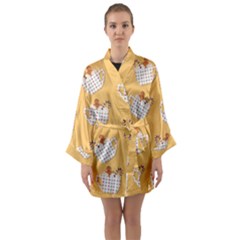 Background Stars Pattern Wallpaper Long Sleeve Satin Kimono
