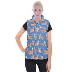 Corgi Patterns Women s Button Up Vest by Amaryn4rt