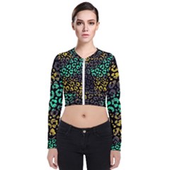 Abstract Geometric Seamless Pattern With Animal Print Long Sleeve Zip Up Bomber Jacket by Amaryn4rt