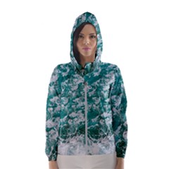 Blue Ocean Waves 2 Women s Hooded Windbreaker by Jack14