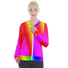 Multi-color-rainbow-background Casual Zip Up Jacket