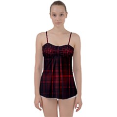 Black And Red Backgrounds Babydoll Tankini Top by Amaryn4rt