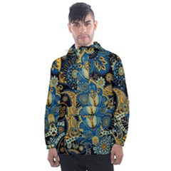 Retro Ethnic Background Pattern Vector Men s Front Pocket Pullover Windbreaker