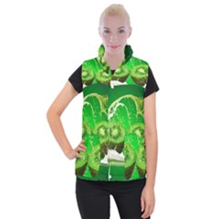 Kiwi Fruit Vitamins Healthy Cut Women s Button Up Vest by Amaryn4rt