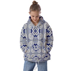 Ceramic-portugal-tiles-wall Kids  Oversized Hoodie by Amaryn4rt