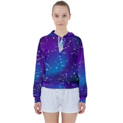 Realistic-night-sky-poster-with-constellations Women s Tie Up Sweat