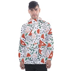 Seamless-vector-pattern-with-watermelons-mint Men s Front Pocket Pullover Windbreaker