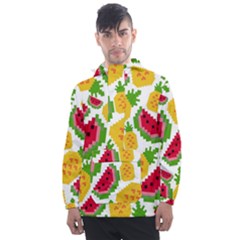 Watermelon-pattern-se-fruit-summer Men s Front Pocket Pullover Windbreaker by Amaryn4rt