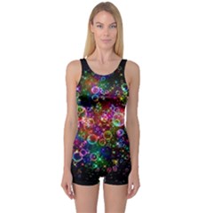 Psychedelic Bubbles Abstract One Piece Boyleg Swimsuit by Modalart