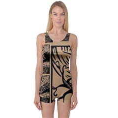 Artistic Psychedelic One Piece Boyleg Swimsuit by Modalart