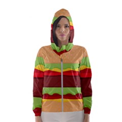 Cake Cute Burger Women s Hooded Windbreaker by Dutashop