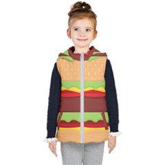 Cake Cute Burger Kids  Hooded Puffer Vest by Dutashop