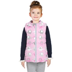 Animals Elephant Pink Cute Kids  Hooded Puffer Vest by Dutashop