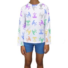 Rainbow Clown Pattern Kids  Long Sleeve Swimwear by Amaryn4rt