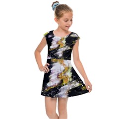 Canvas Acrylic Digital Design Art Kids  Cap Sleeve Dress by Amaryn4rt