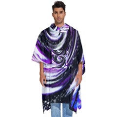 Canvas Acrylic Digital Design Men s Hooded Rain Ponchos by Amaryn4rt