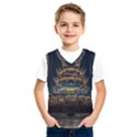 Blue Yellow And Green Lighted Pagoda Tower Kids  Basketball Tank Top View1