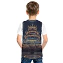 Blue Yellow And Green Lighted Pagoda Tower Kids  Basketball Tank Top View2