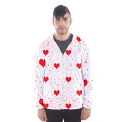 Hearts Romantic Love Valentines Men s Hooded Windbreaker by Ndabl3x