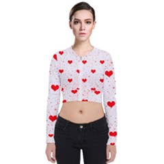 Hearts Romantic Love Valentines Long Sleeve Zip Up Bomber Jacket by Ndabl3x