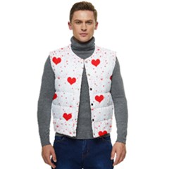 Hearts Romantic Love Valentines Men s Button Up Puffer Vest	 by Ndabl3x