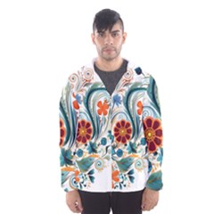 Flowers Scrapbook Decorate Men s Hooded Windbreaker by Grandong