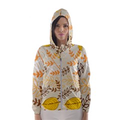 Leaves Flowers Background Pattern Women s Hooded Windbreaker by Grandong