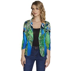 Peafowl Peacock Women s One-button 3/4 Sleeve Short Jacket by Sarkoni