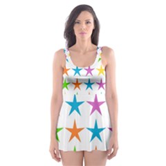 Star Pattern Design Decoration Skater Dress Swimsuit