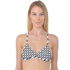 Diagonal Stripe Pattern Reversible Tri Bikini Top