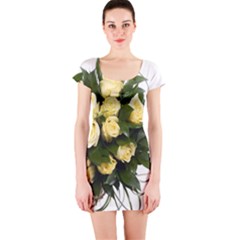 Bouquet Flowers Roses Decoration Short Sleeve Bodycon Dress by Amaryn4rt