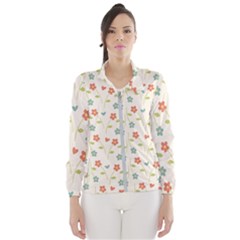 Floral Pattern Wallpaper Retro Women s Windbreaker by Apen