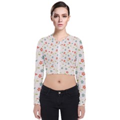 Floral Pattern Wallpaper Retro Long Sleeve Zip Up Bomber Jacket by Apen