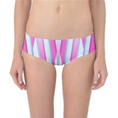 Geometric 3d Design Pattern Pink Classic Bikini Bottoms by Apen