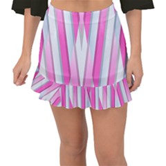Geometric 3d Design Pattern Pink Fishtail Mini Chiffon Skirt by Apen