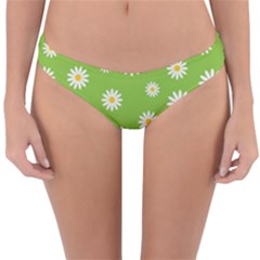 Daisy Flowers Floral Wallpaper Reversible Hipster Bikini Bottoms