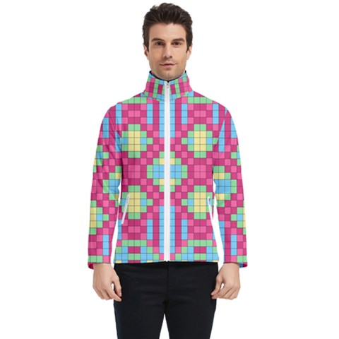 Checkerboard Squares Abstract Texture Pattern Men s Bomber Jacket by Apen