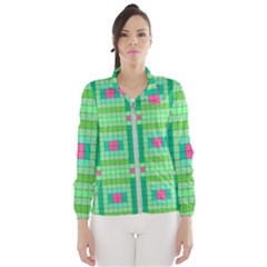 Checkerboard Squares Abstract Women s Windbreaker by Apen