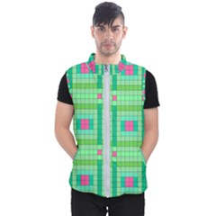 Checkerboard Squares Abstract Men s Puffer Vest by Apen