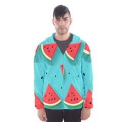 Watermelon Fruit Slice Men s Hooded Windbreaker by Bedest