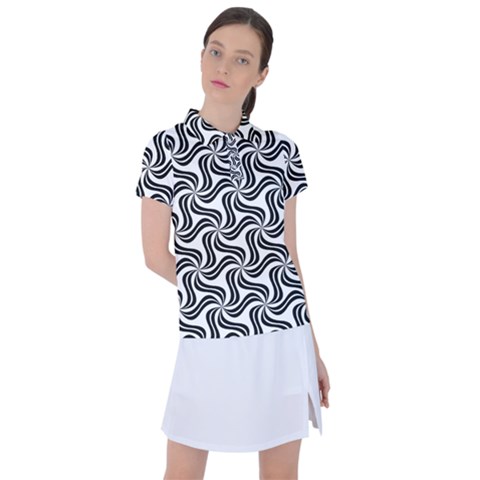 Soft Pattern Repeat Monochrome Women s Polo T-shirt by Ravend