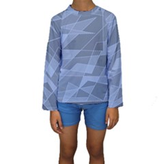 Lines Shapes Pattern Web Creative Kids  Long Sleeve Swimwear by Ravend